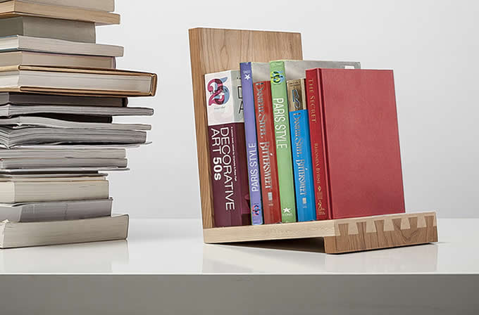  Nature Wood Bookshelf Display Organizer Office Desktop BookEnd 
