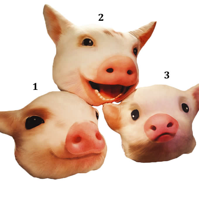 Pig Head Plush Doll Cushion Pillow