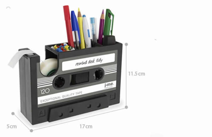 Retro  Cassette Pen Pencil Holder Desk Organizer 