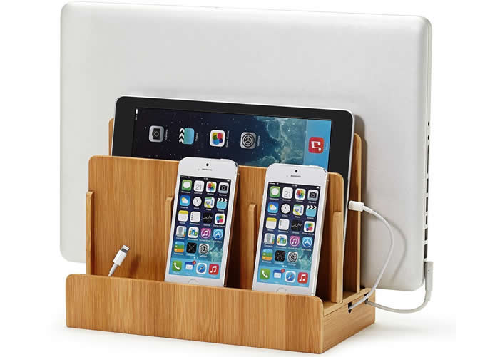 Wooden Charging Organization Station Dock Stand 