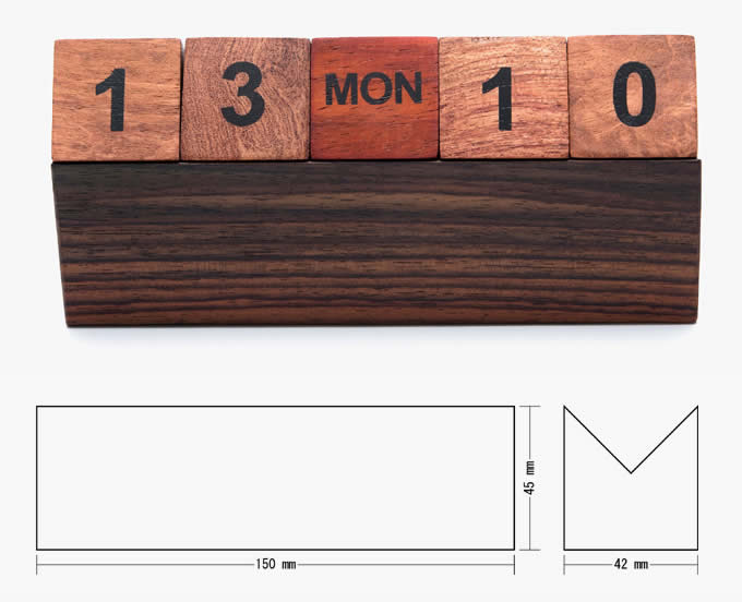  Wooden Cubes Perpetual Calendar 