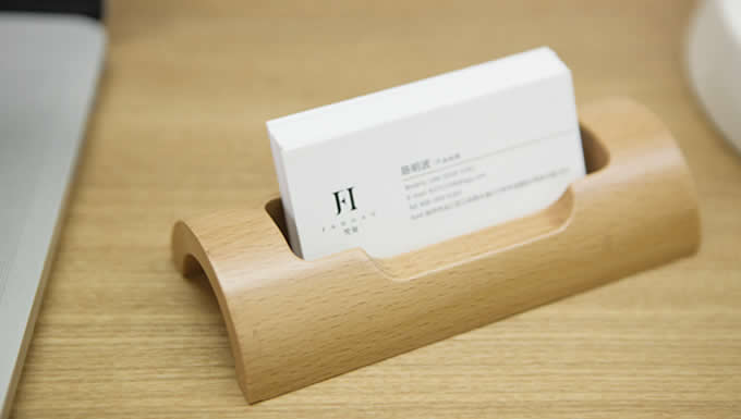  Wooden Desk Business Card Holder Display Stand