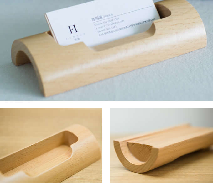  Wooden Desk Business Card Holder Display Stand