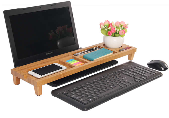  Wooden Desktop Organizer Over the Keyboard  