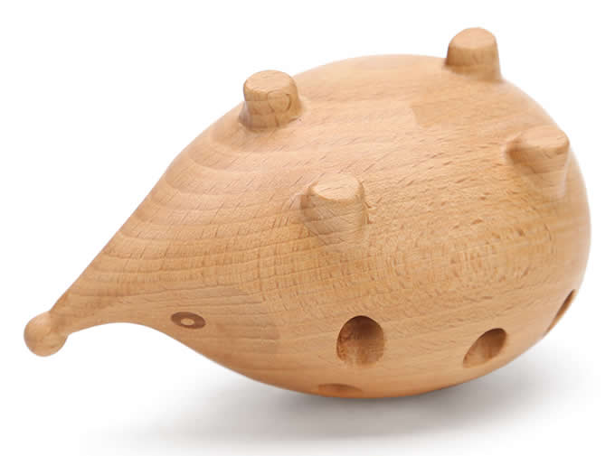   Wooden Hedgehog Pen Pencil Holder Desk Organizer 