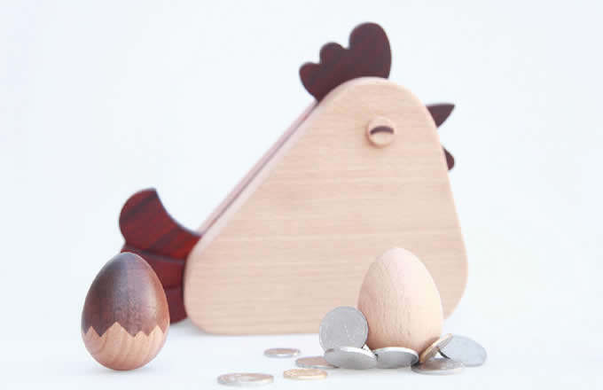 Wooden Magnetic Egg Paper Clip Holder Push Pin Holder  Dispenser Holder