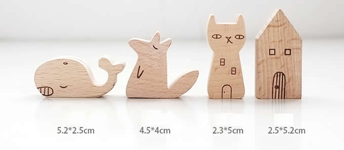  Wooden Miniature Animal Place Card Holders Photo Card Holders