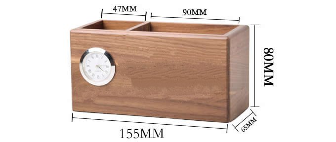  Wood Wooden Desk Organizer Container for Desktop, Remote Controllers, Office Supplies, Pens Pencils, Makeup Brushes (2 compartments) 