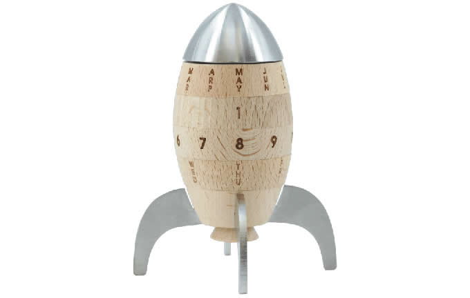 Wooden Rocket Shaped Perpetual Calendar