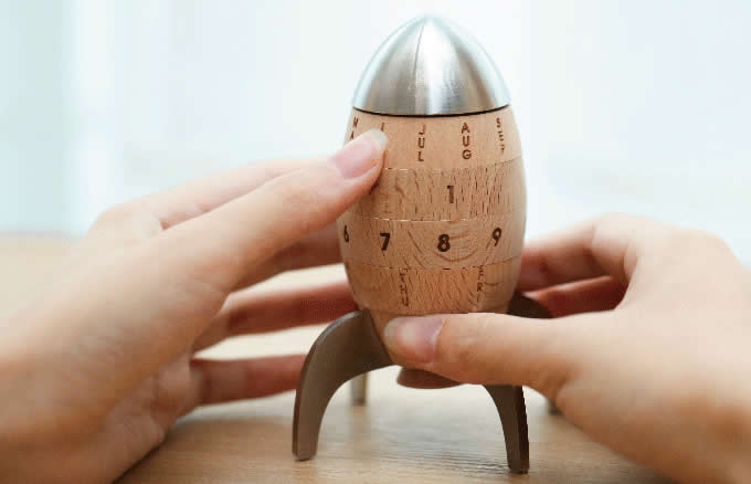 Wooden Rocket Shaped Perpetual Calendar