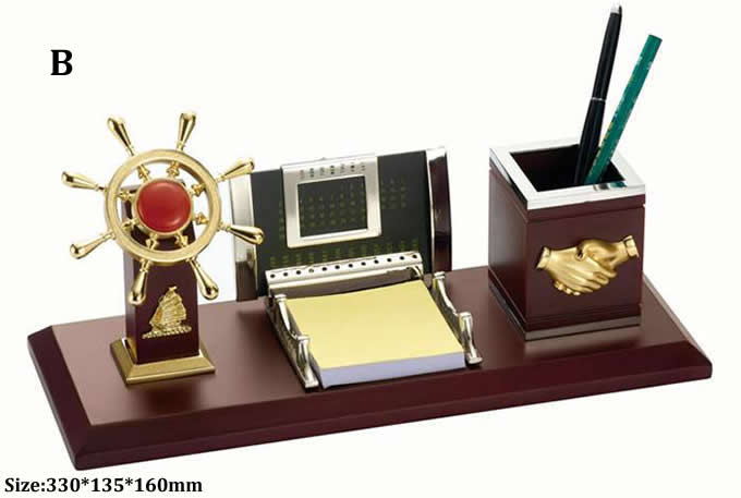  Wooden Ship Wheel Desk Organizer Pen Pencil Holder