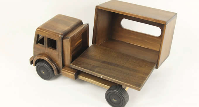    Handmade Wooden Truck Tissue Box  
