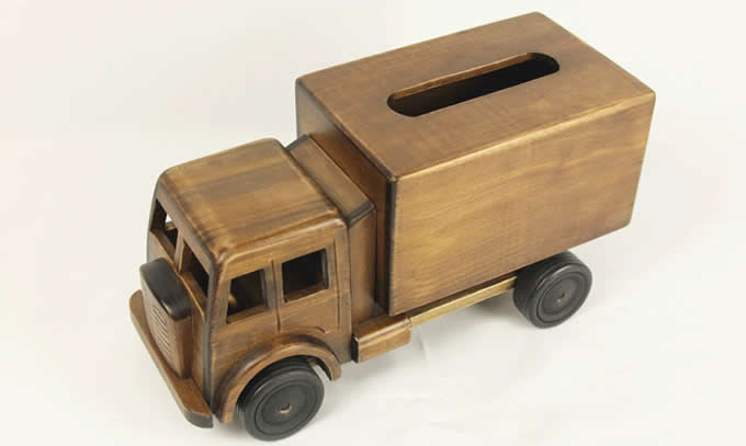    Handmade Wooden Truck Tissue Box  