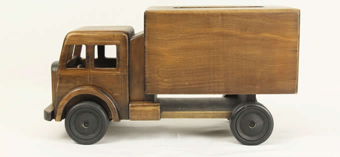    Handmade Wooden Truck Tissue Box  