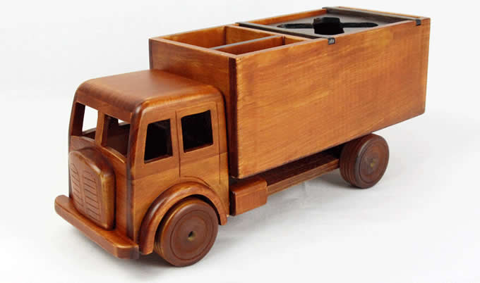    Handmade Wooden Truck Tissue Box  