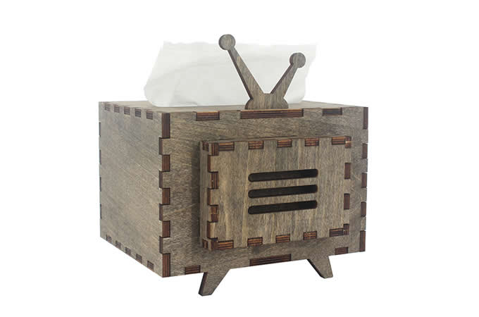  Wooden TV Tissue Box Cover Decorative Tissue Box Holder 