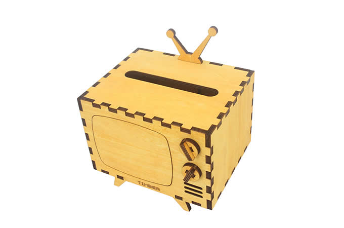  Wooden TV Tissue Box Cover Decorative Tissue Box Holder 