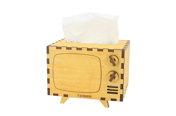  Wooden TV Tissue Box Cover Decorative Tissue Box Holder 