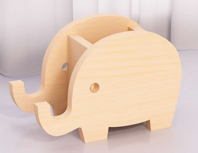 Wooden Whale & Elephant PenHolder PhoneHolder Stand