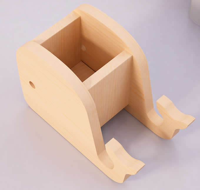 Wooden Whale & Elephant PenHolder PhoneHolder Stand