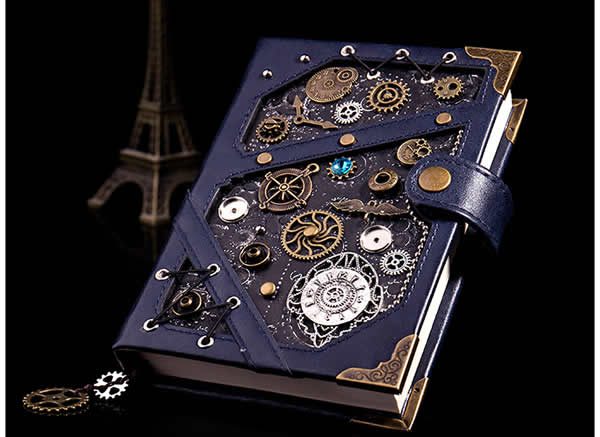 Creative Industrial Style Retro Steampunk Leather Notebook Handbook