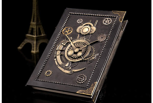 Creative Industrial Style Retro Steampunk Leather Notebook Handbook