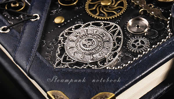 Creative Industrial Style Retro Steampunk Leather Notebook Handbook