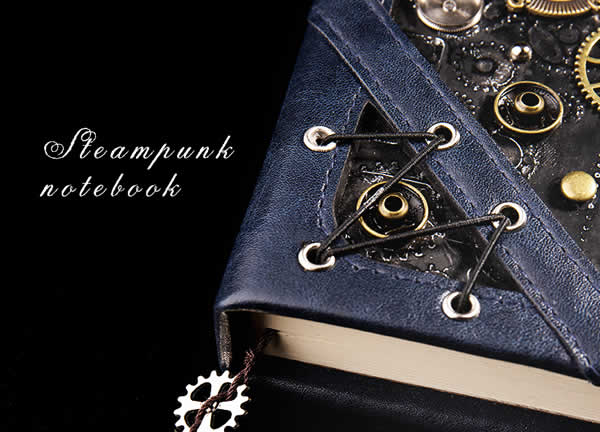 Creative Industrial Style Retro Steampunk Leather Notebook Handbook