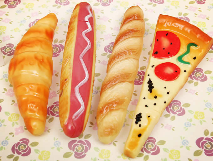 4 Pcs Food Bread Pizza Hot Dogs  Ballpoint Pen