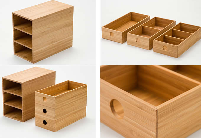   Bamboo Desk Organizer with Drawers