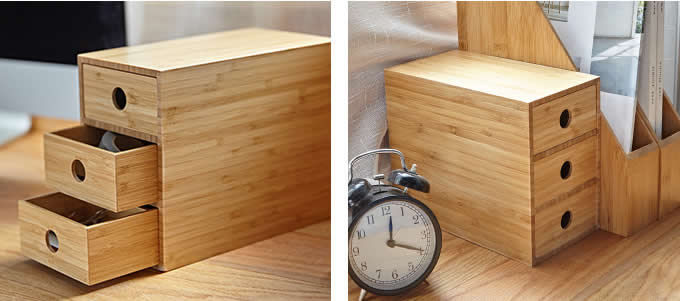   Bamboo Desk Organizer with Drawers