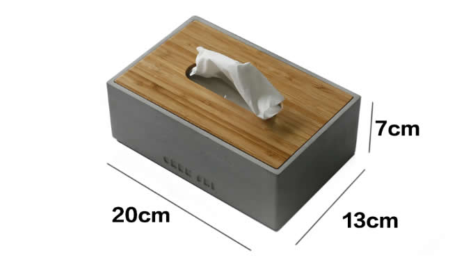 Concrete Tissue Box Storage Box Desk Organizer 