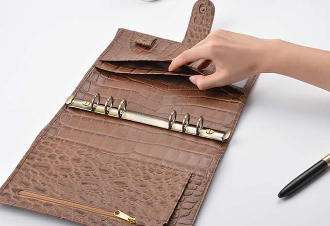 Genuine Leather Organizer Refillable A5 Size Binder Diary Travel Journal Notebook