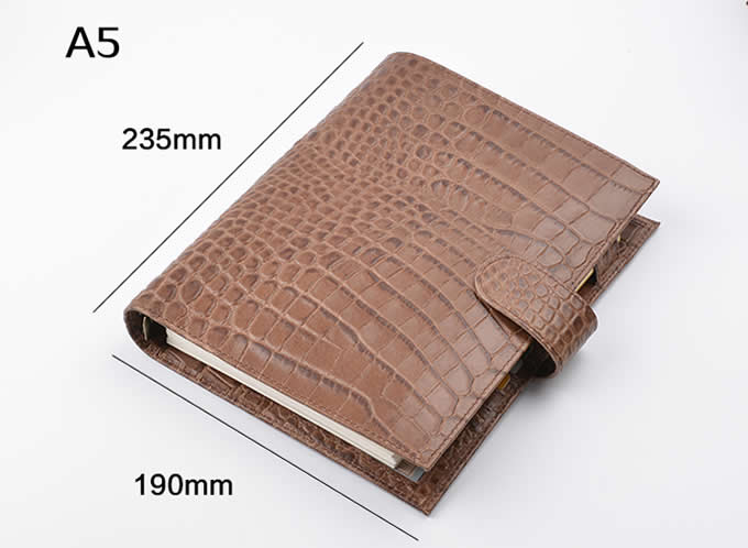 Genuine Leather Organizer Refillable A5 Size Binder Diary Travel Journal Notebook