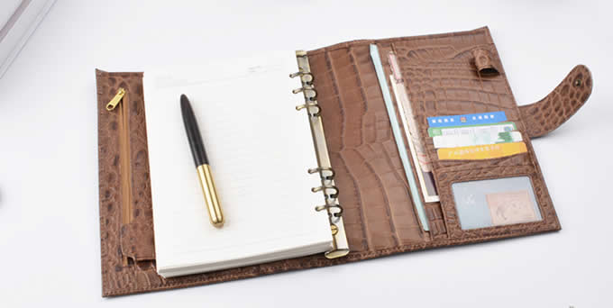 Genuine Leather Organizer Refillable A5 Size Binder Diary Travel Journal Notebook