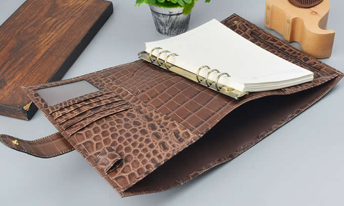 Genuine Leather Organizer Refillable A5 Size Binder Diary Travel Journal Notebook