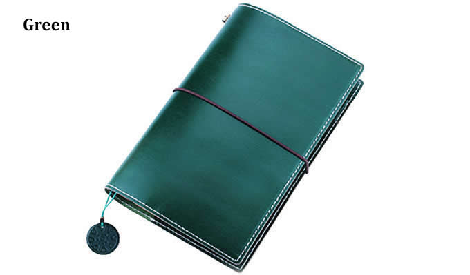   Handmade Cow Genuine Leather Traveler's Notebook Business Writing Portfolio 