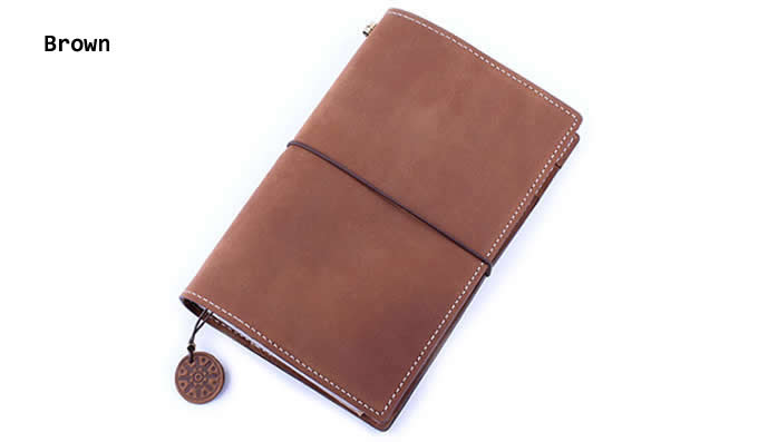   Handmade Cow Genuine Leather Traveler's Notebook Business Writing Portfolio 