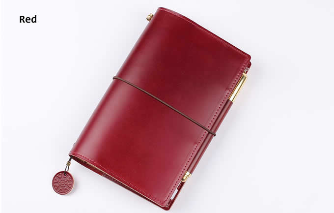   Handmade Cow Genuine Leather Traveler's Notebook Business Writing Portfolio 