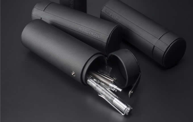    Leather Cylinder Pen Pencil Holder Storage  Holder