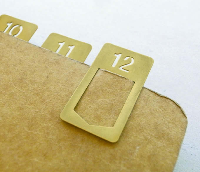 Metallic Brass Clip  Page Markers  Bookmarks,(Set of 12 Bookmarks)