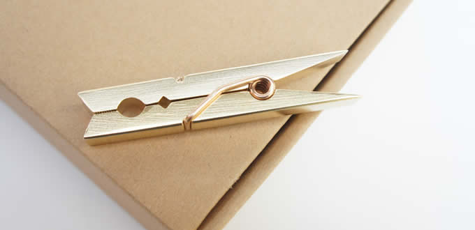  Metallic Brass Clothespins