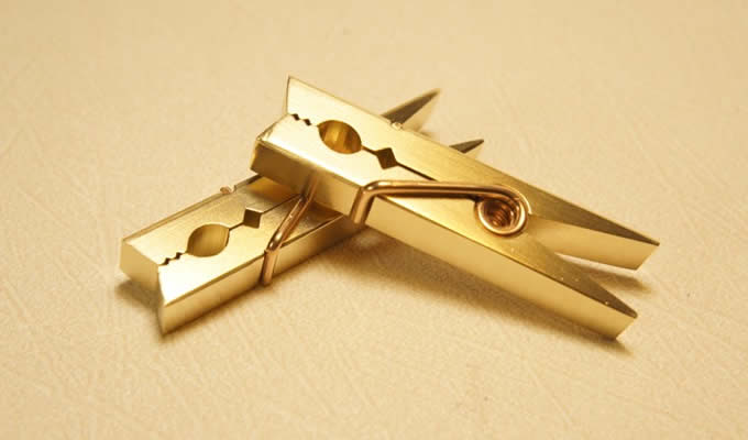  Metallic Brass Clothespins