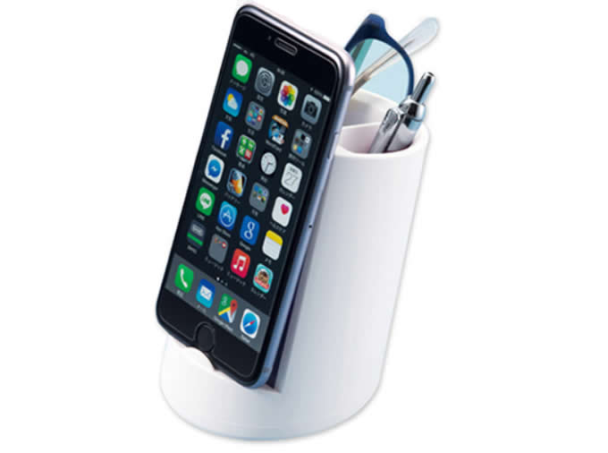 Plastic Pen Holder with Phone Holder Desk Organizer Mobile Bracket Stand Storage 