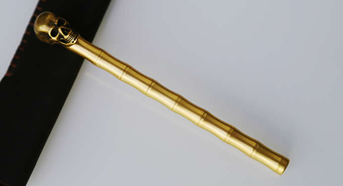  Skull Metallic Brass Pen