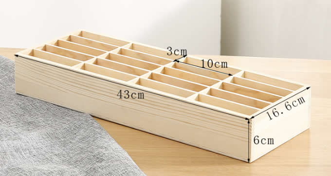 Wooden 20 Storage Compartments Multifunctional Storage Box for Cell Phones Holder Desk Supplies Organizer