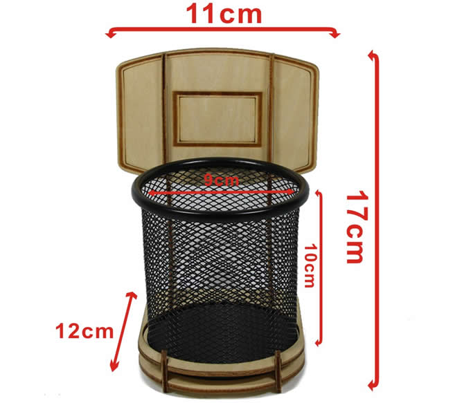 Wooden Basketball  Stand Shape Pencil Holder Container