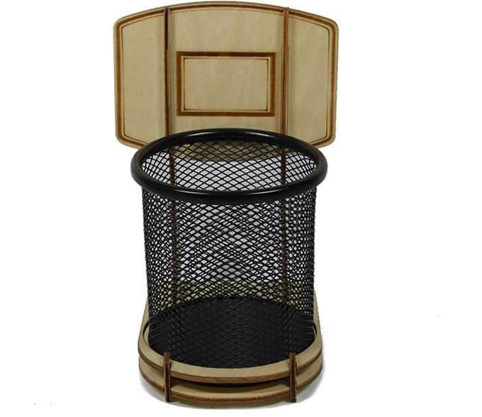 Wooden Basketball  Stand Shape Pencil Holder Container