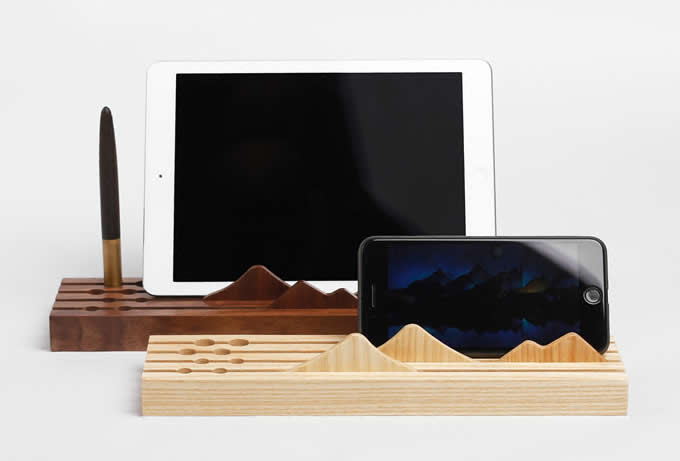 Wooden Desktop Office Organizer/Pen Pencil Holder/Smart Phone Holder/Business card holder