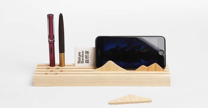 Wooden Desktop Office Organizer/Pen Pencil Holder/Smart Phone Holder/Business card holder